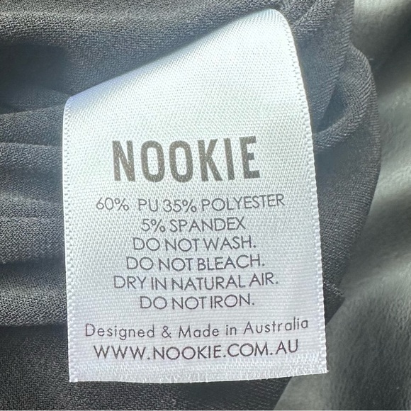 Nookie Rhea Faux Leather One Shoulder Midi Dress Black Matte Size XS NWT - Picture 15 of 16